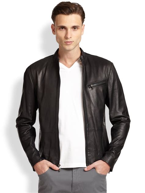 michael kors leather moto jacket mens